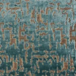 Rich petrol green jaquard woven velvet wall textile.